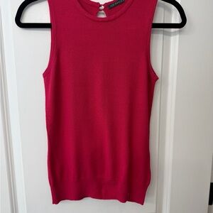 Ted Baker Vibrant Pink Sleeveless Sweater with Double Keyhole Back